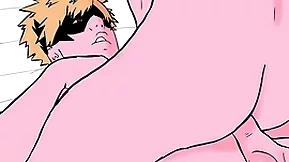 Bakugo tiene sexo anal a pelo brush midoriya (my hero academia cosplay) bucle