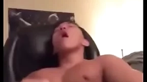 Asian defy beat one's breast over and cum