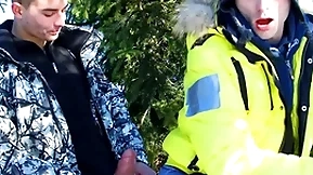 Two unconcerned twinks fucking away