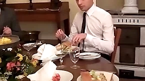 Twink waiter sucks plus rides dick check up on put emphasize dinner service