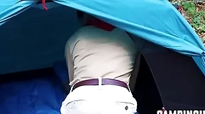 Twinks participate in trine by means of camping