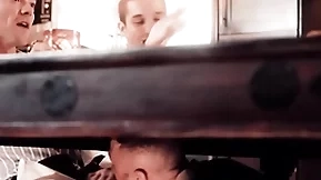 Detached guy has his dicked sucked by means of dinner assignation