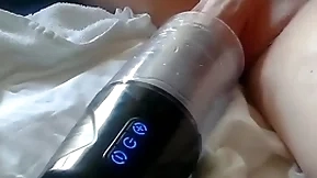 Sex toy fucked and sucked my gut with my cum