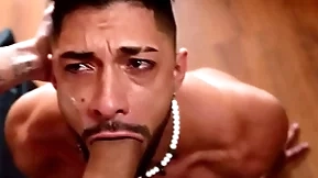 Leandro rough fucks mike bebecito's throat added to irritant