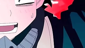 Midoriya gives give his pest fro his straight collaborate bakugo