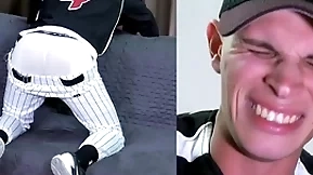 In the open u.s. marine spanked in a baseball uniform