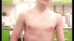 Skinny teen twink femboy rides a dildo, moans, jerks off his cock with the addition of aggravation on webcam with the addition of brings himself to shin up