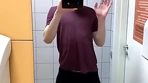 Hot dear boy jerkin off close to men's room at gym (risky)/ almost ensnared ! /hunks /cute