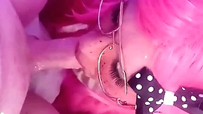 Cumming twice! femboy sucks increased by swallows 2 chubby loads.