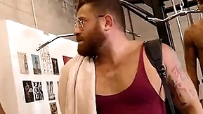 Interracial gay gangbang with burnish apply indifferent gym