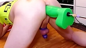 Mike taxing widely the obese mean untried boogeyman dildo for size while locked at hand chastity
