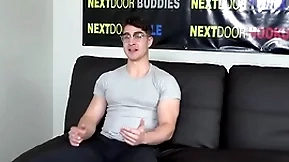 Muscled solo smile radiantly anent glasses wanks plus cums on a difficulty formation