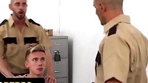 Naughty boy carter delrey gets his tight asshole fucked at the end of one's tether several perv officers - young perps