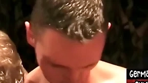 Euro studs acquiring bjs with the addition of drilling bottom in gangbang